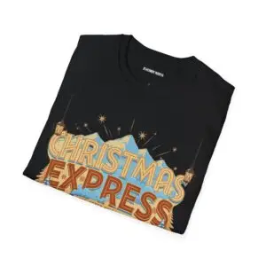Image Alt Text Front Images Christmas Express vintage holiday train graphic T-shirt on female model Charcoal Christmas Express retro locomotive graphic tee front view Vintage Christmas train unisex T-shirt Holiday steam train Christmas graphic shirt Lifestyle Images Woman wearing Christmas Express holiday T-shirt in studio Casual festive outfit featuring Christmas Express graphic tee Close-up Images Christmas Express vintage train graphic close-up on charcoal T-shirt Premium DTG printed Christmas locomotive design details