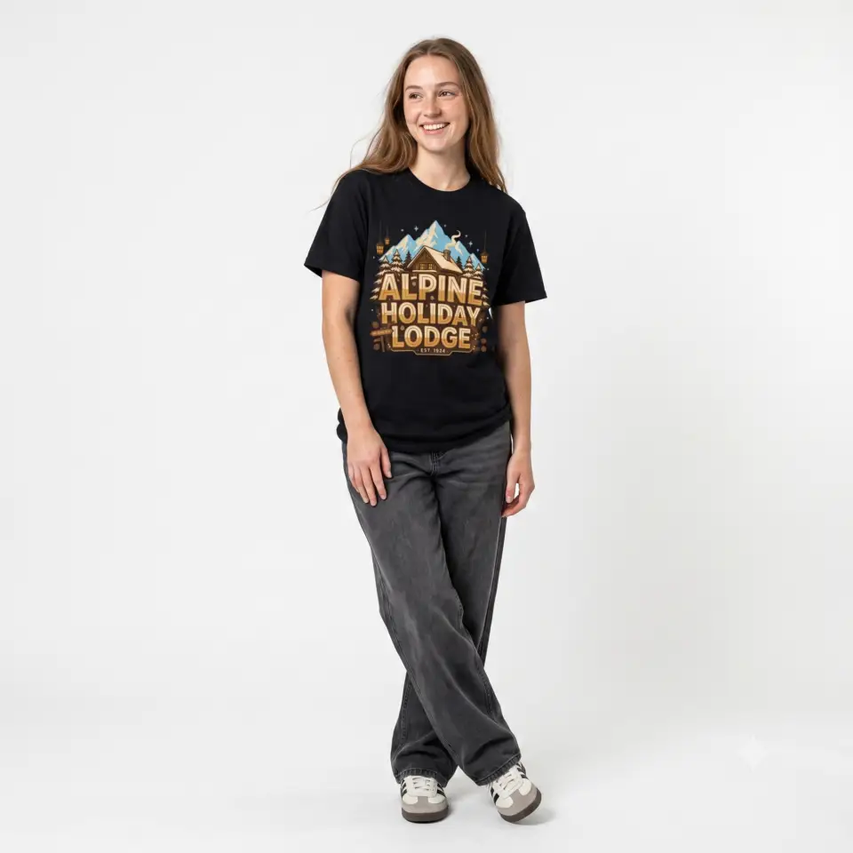 Alpine Holiday Lodge Christmas Unisex T-Shirt