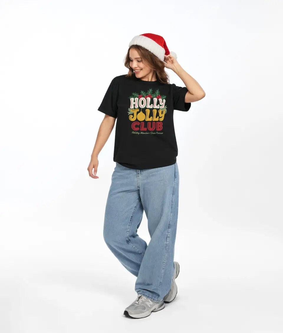 Holly Jolly Club Holiday Christmas Unisex T-Shirt