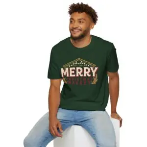 Image Alt Text Front Images Merry Christmas Market graphic T-shirt on female model Forest green Merry Christmas Market vintage holiday tee Christmas Market graphic unisex holiday T-shirt Vintage Christmas Market design front view Lifestyle Images Woman wearing Merry Christmas Market Christmas T-shirt Casual winter outfit featuring Merry Christmas Market graphic tee Close-up Images Merry Christmas Market vintage holiday graphic close-up Premium DTG Christmas Market artwork on green T-shirt