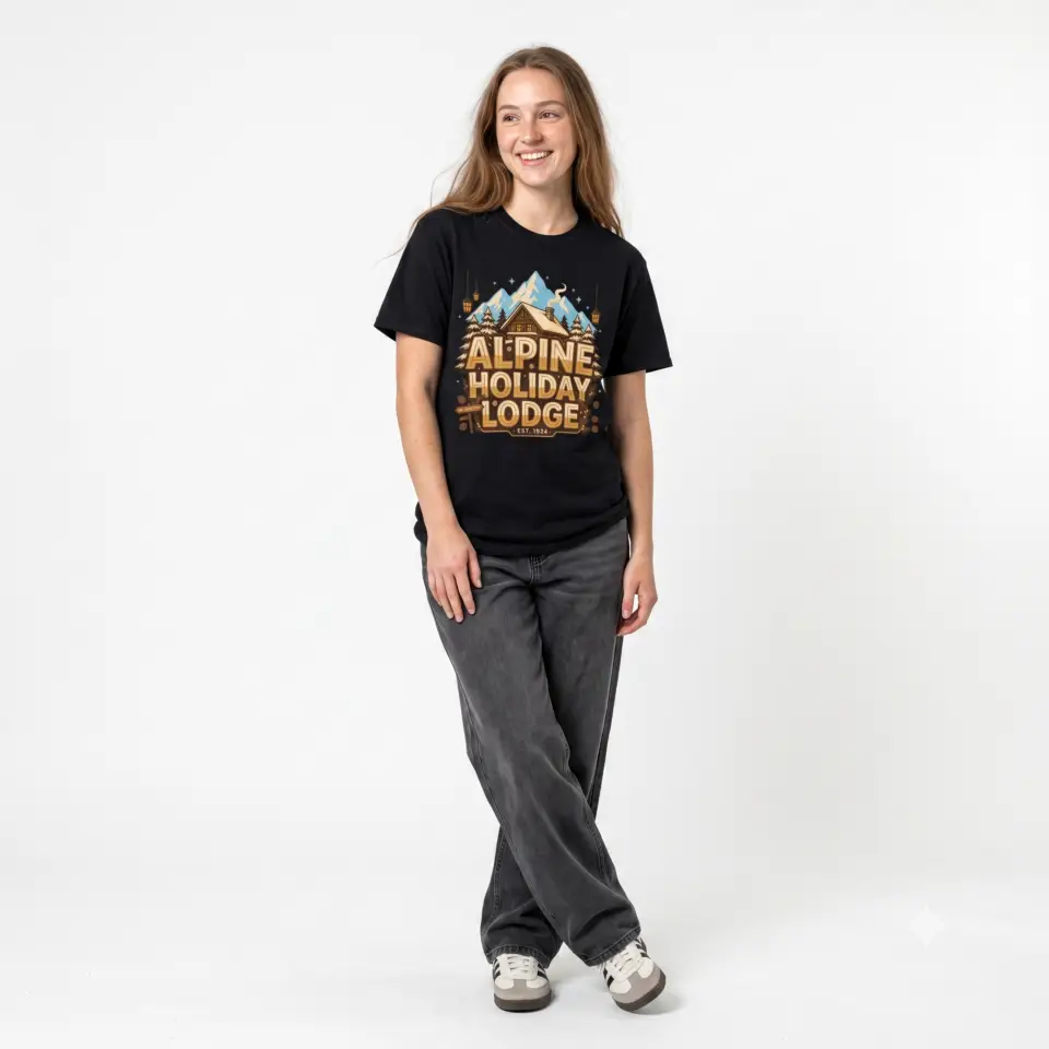 Alpine Holiday Lodge Christmas Unisex T-Shirt