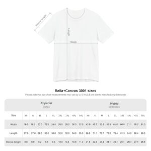 BELLA+CANVAS 3001 SIZE GUIDE
