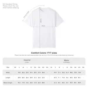 COMFORT COLOUR 1717 SIZE GUIDE