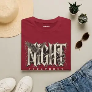 A dark gothic graphic tee featuring a raven and vintage-inspired lettering. Lightweight, unisex and made for Halloween season, late-night looks and everyday streetwear.
