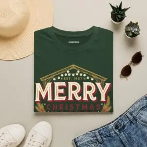 Merry Christmas Market Christmas T-shirt Casual winter outfit featuring Merry Christmas Market graphic tee