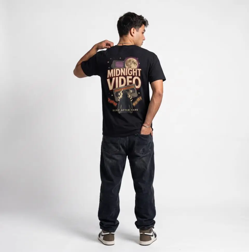 Midnight Video Graphic T‑Shirt