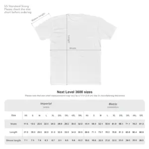 NEXT LEVEL 3600 SIZE GUIDE-