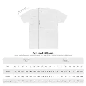 NEXT LEVEL 3600 SIZE GUIDE