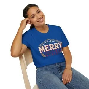 Merry Christmas Market Christmas T-shirt Casual winter outfit featuring Merry Christmas Market graphic tee