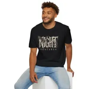 A dark gothic graphic tee featuring a raven and vintage-inspired lettering. Lightweight, unisex and made for Halloween season, late-night looks and everyday streetwear.